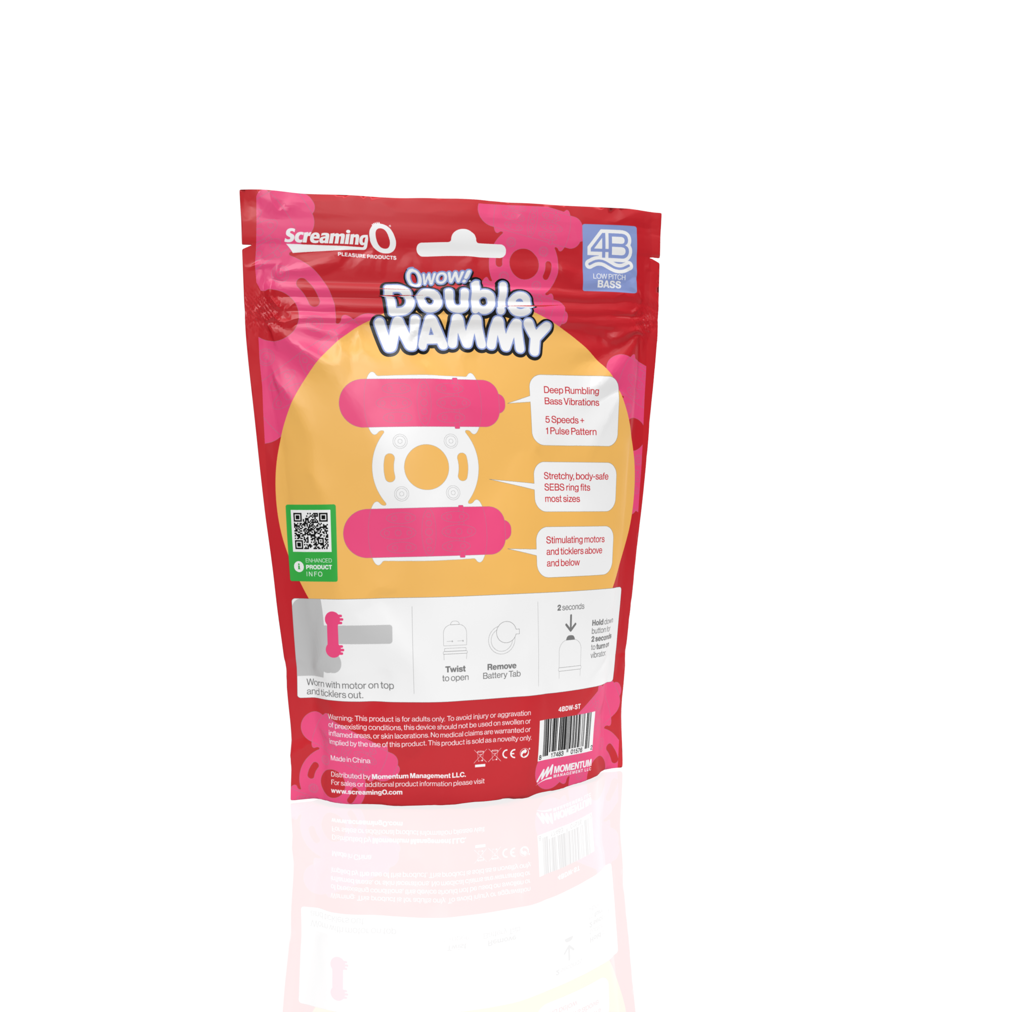 Double Wammy 4B Dual-Motor Vibrating Ring