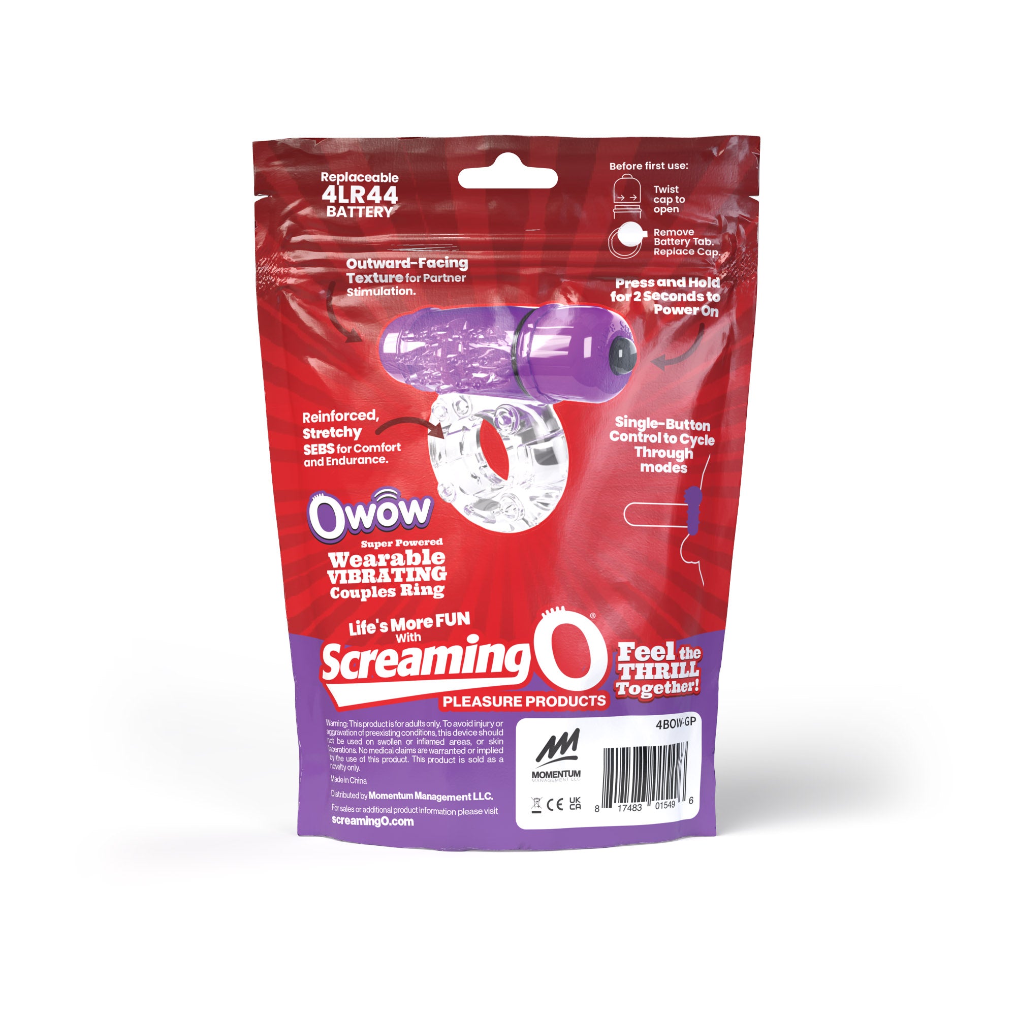 Screaming O® 4B - Deep Rumbling OWow® Vibrating Ring