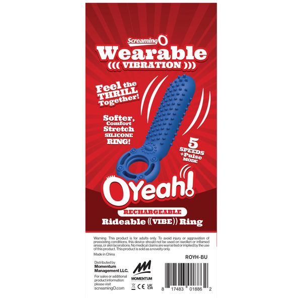 OYeah Rechargeable Vertical Vibrating Ring Screaming O Pleasure Products OYeah Rechargeable Vertical Vibrating Ring Screaming O Pleasure Products
